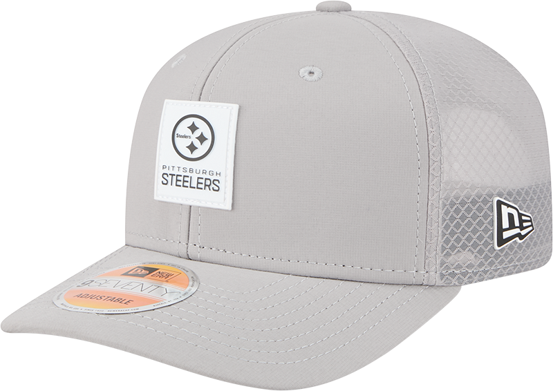 Pittsburgh Steelers 2025 Sideline Hot Weather Gray 9SEVENTY Trucker Hat