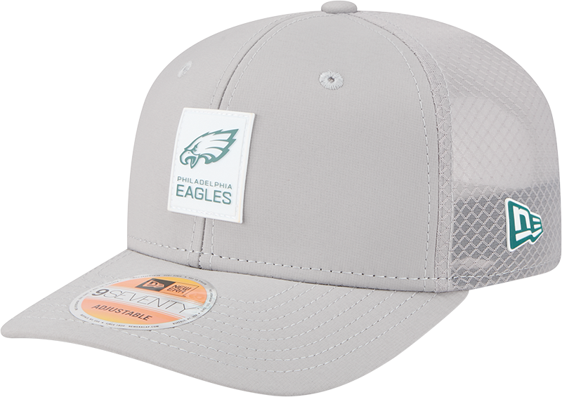 Philadelphia Eagles 2025 Sideline Hot Weather Gray 9SEVENTY Trucker Hat