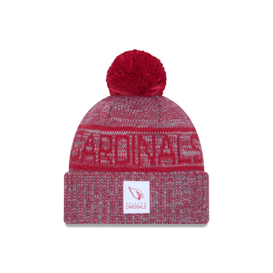 Arizona Cardinals 2025 Sideline Cold Weather Gray Pom Knit Hat - New Era Cap
