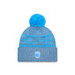 Carolina Panthers 2025 Sideline Cold Weather Gray Pom Knit Hat