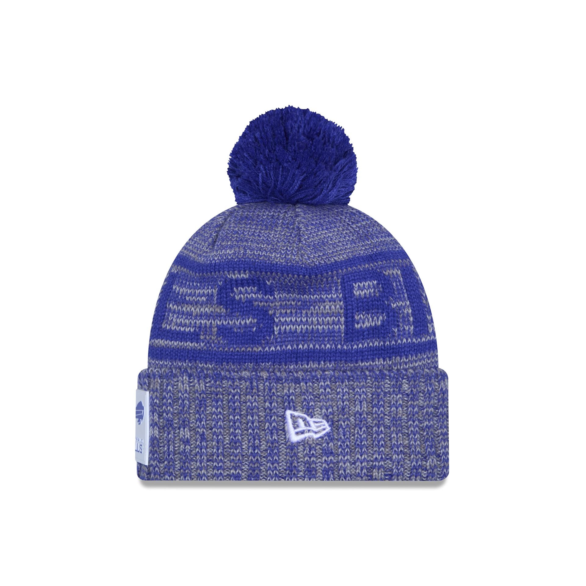 Buffalo Bills 2025 Sideline Cold Weather Gray Pom Knit Hat