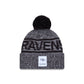 Baltimore Ravens 2025 Sideline Cold Weather Gray Pom Knit Hat