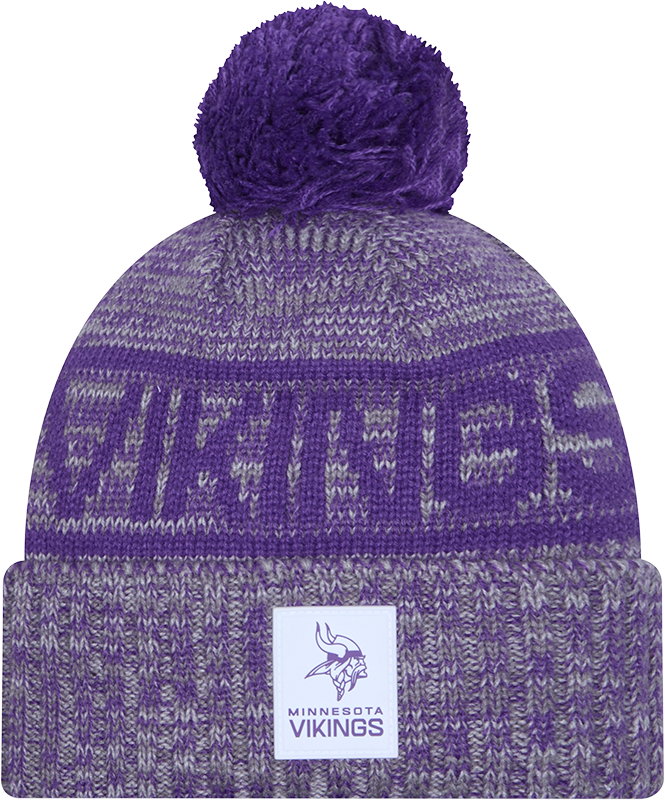 Minnesota Vikings 2025 Sideline Cold Weather Gray Pom Knit Hat