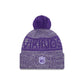 Minnesota Vikings 2025 Sideline Cold Weather Gray Pom Knit Hat