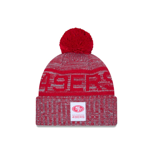 San Francisco 49ers 2025 Sideline Cold Weather Gray Pom Knit Hat - New Era Cap