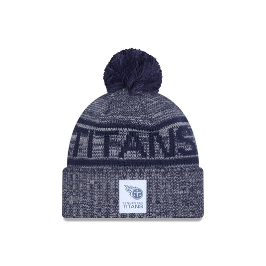 Tennessee Titans 2025 Sideline Cold Weather Gray Pom Knit Hat - New Era Cap
