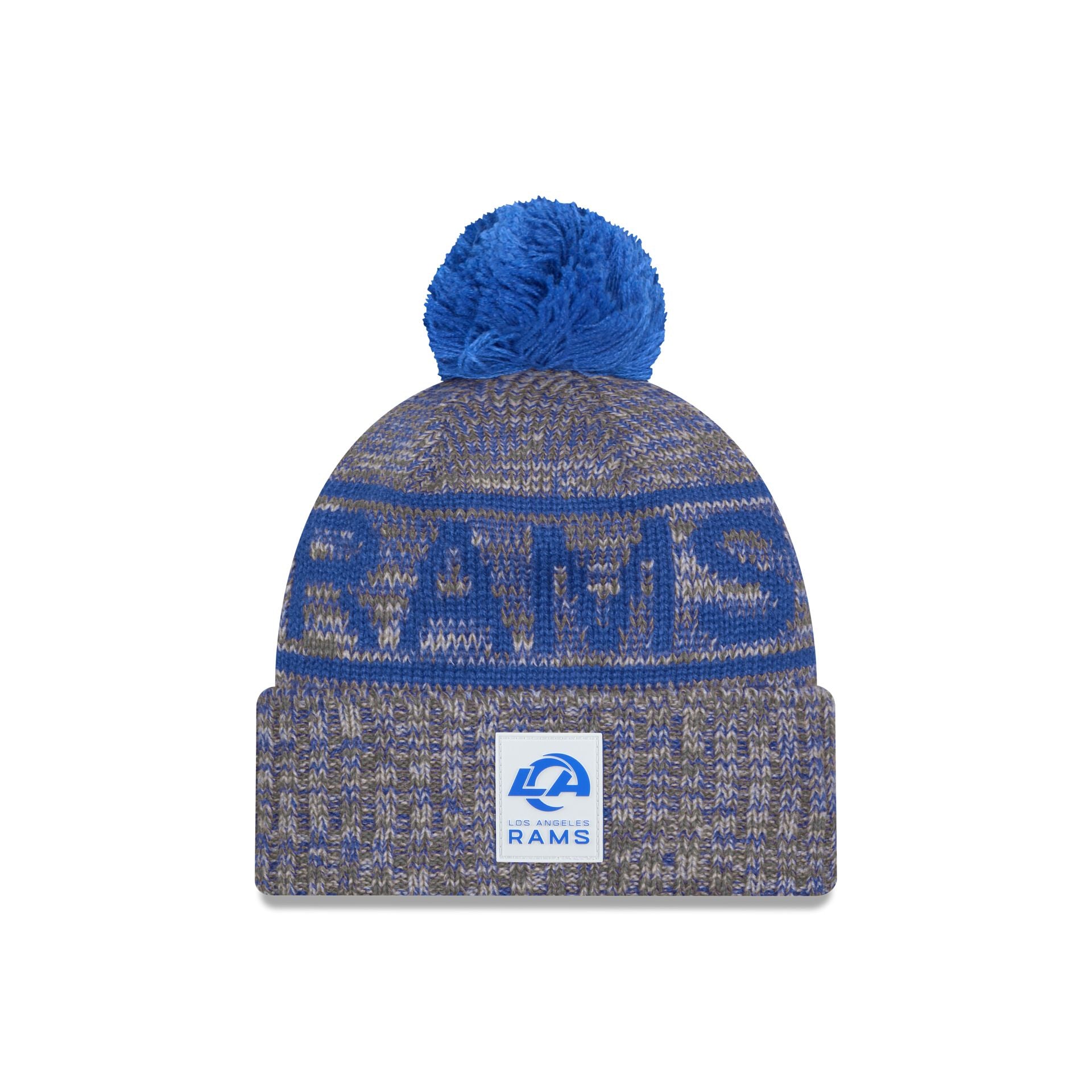 Los Angeles Rams 2025 Sideline Cold Weather Gray Pom Knit Hat