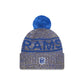 Los Angeles Rams 2025 Sideline Cold Weather Gray Pom Knit Hat