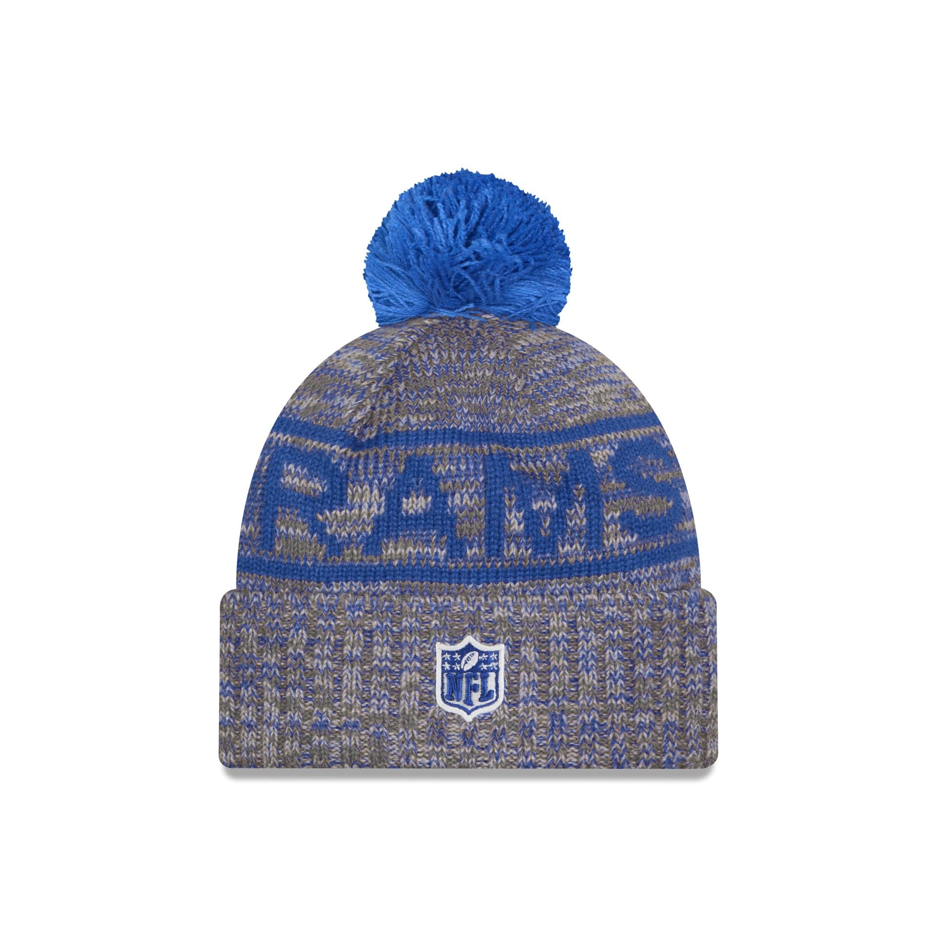 Los Angeles Rams 2025 Sideline Cold Weather Gray Pom Knit Hat
