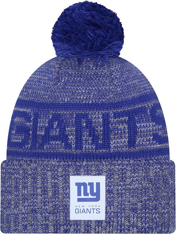New York Giants 2025 Sideline Cold Weather Gray Pom Knit Hat