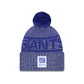 New York Giants 2025 Sideline Cold Weather Gray Pom Knit Hat