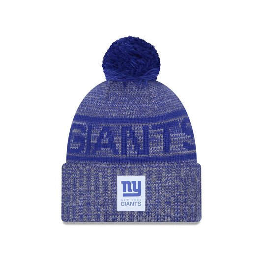 New York Giants 2025 Sideline Cold Weather Gray Pom Knit Hat - New Era Cap
