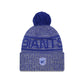 New York Giants 2025 Sideline Cold Weather Gray Pom Knit Hat