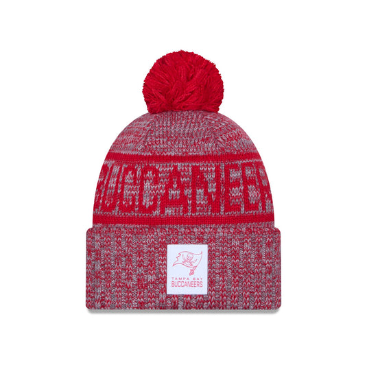 Tampa Bay Buccaneers 2025 Sideline Cold Weather Gray Pom Knit Hat - New Era Cap