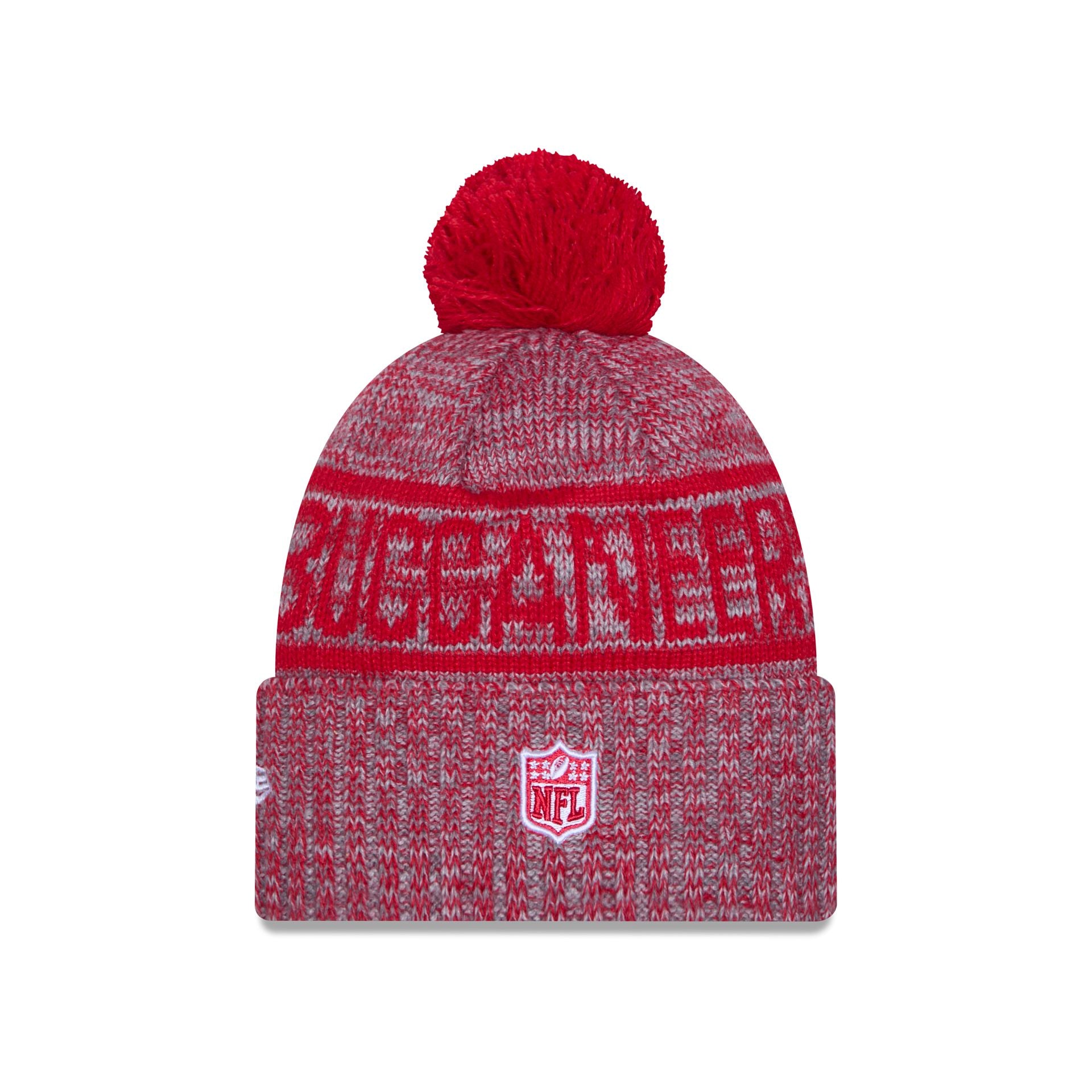 Tampa Bay Buccaneers 2025 Sideline Cold Weather Gray Pom Knit Hat