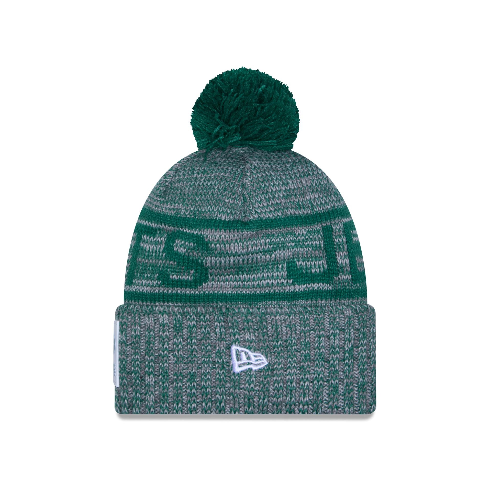 New York Jets 2025 Sideline Cold Weather Gray Pom Knit Hat