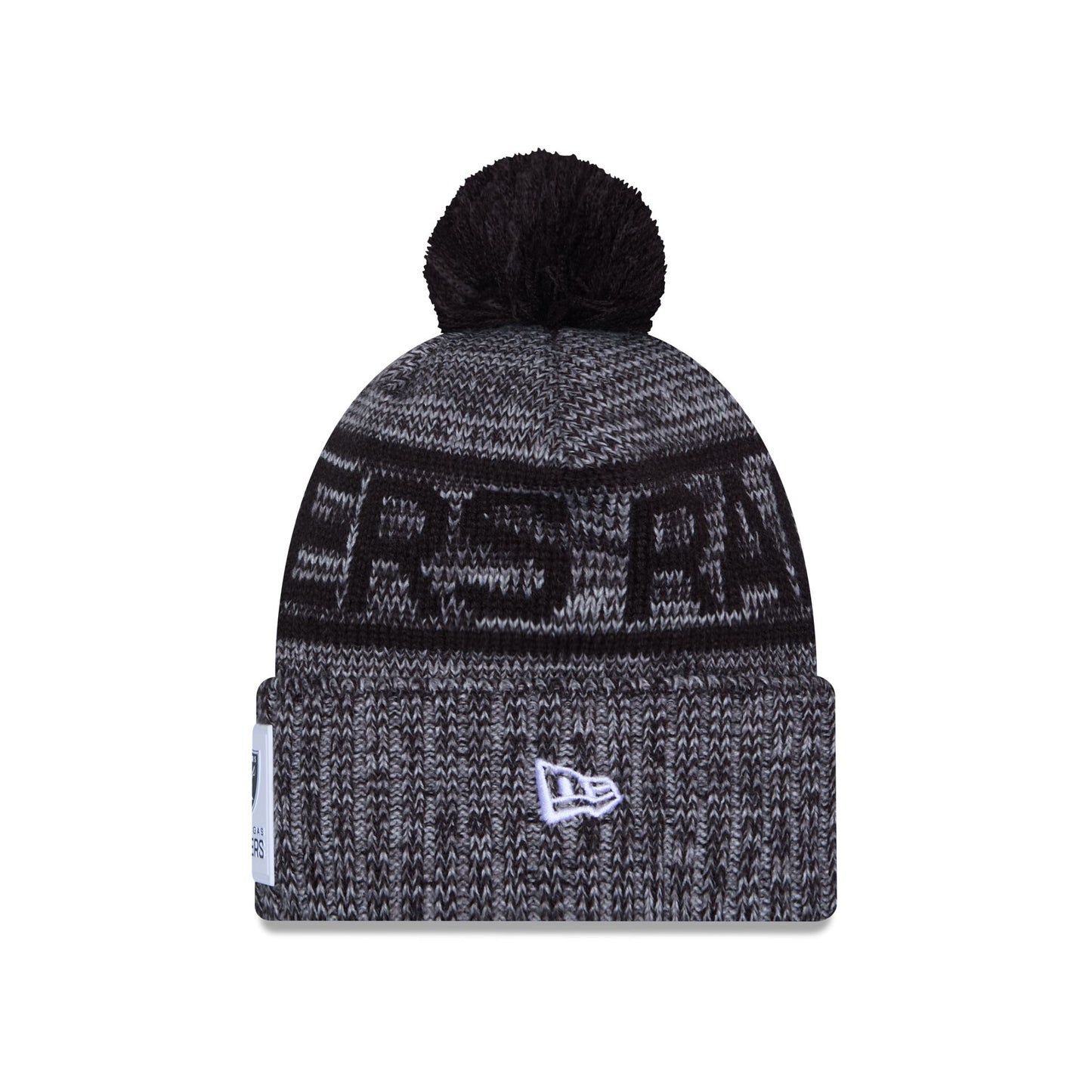 Las Vegas Raiders 2025 Sideline Cold Weather Gray Pom Knit Hat