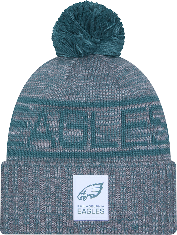 Philadelphia Eagles 2025 Sideline Cold Weather Gray Pom Knit Hat