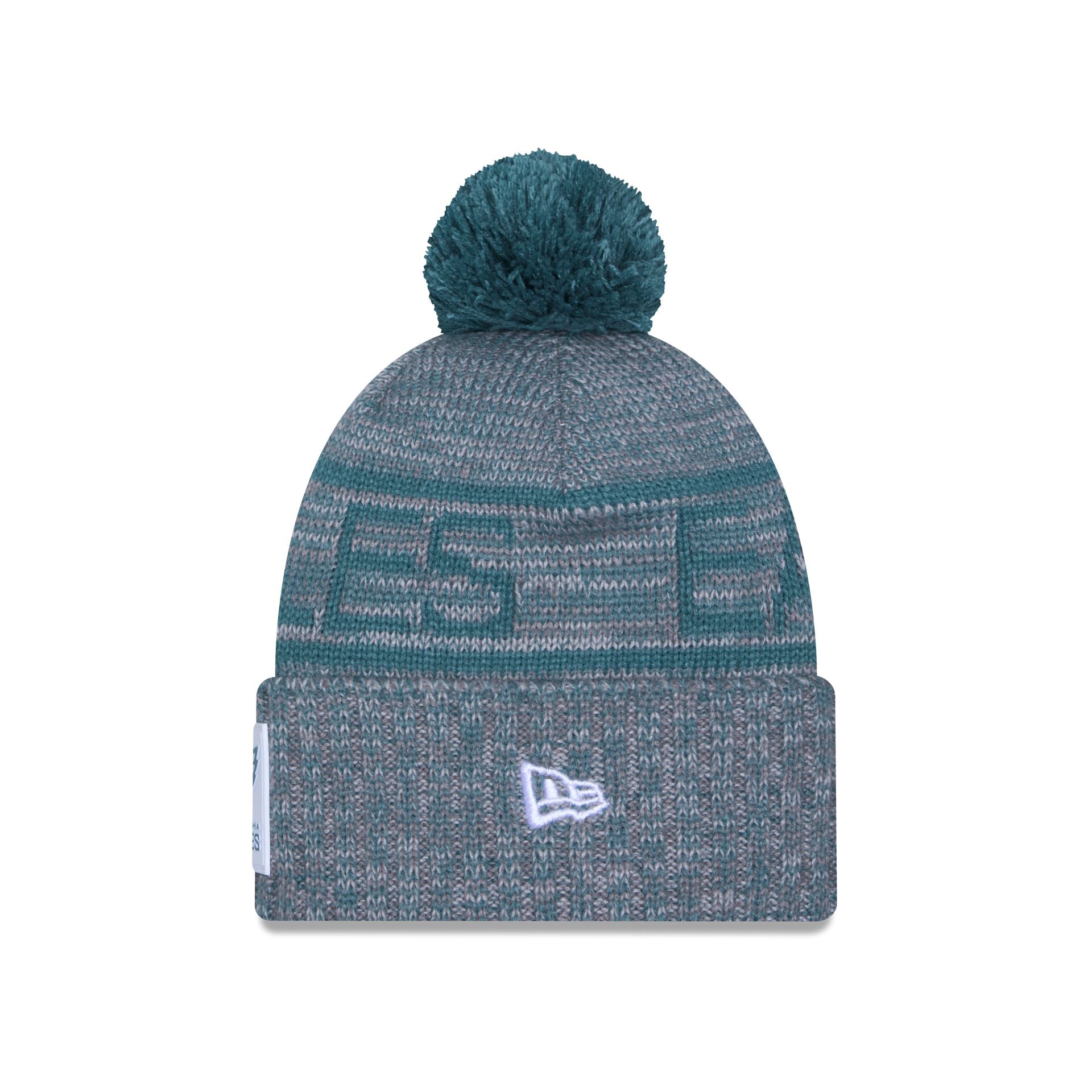 Philadelphia Eagles 2025 Sideline Cold Weather Gray Pom Knit Hat