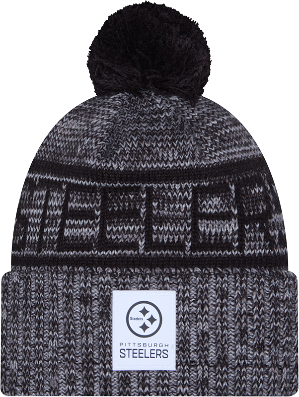 Pittsburgh Steelers 2025 Sideline Cold Weather Gray Pom Knit Hat