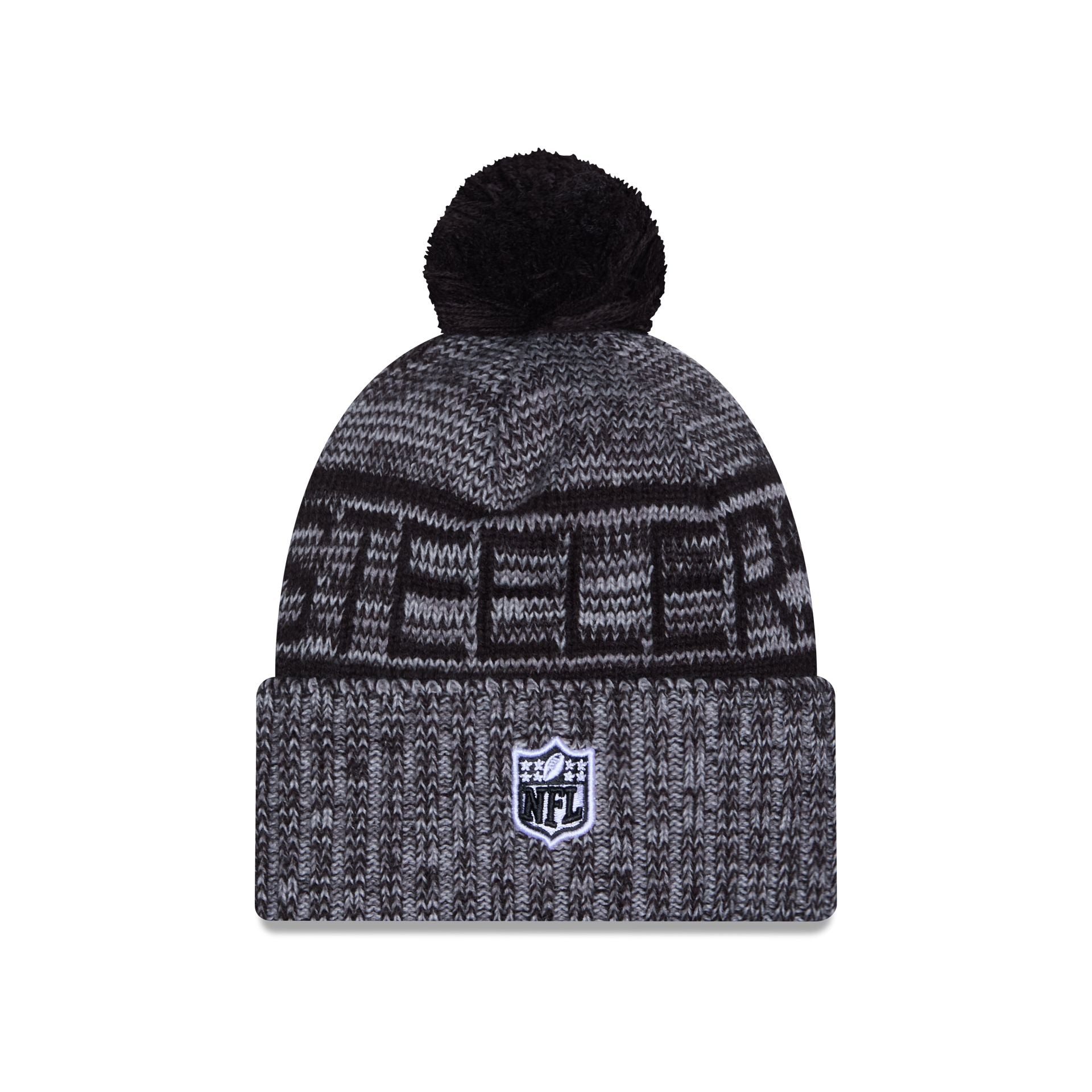 Pittsburgh Steelers 2025 Sideline Cold Weather Gray Pom Knit Hat