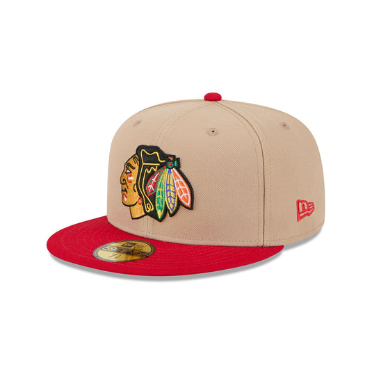 Chicago Blackhawks Camel 59FIFTY Fitted Hat - New Era Cap