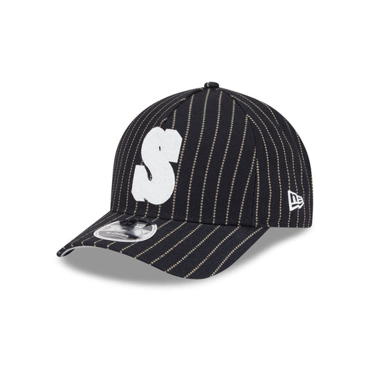 Seattle Mariners Dotted Pinstripe 9FORTY M-Crown A-Frame Adjustable Hat - New Era Cap