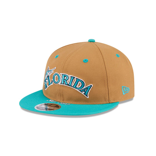 Miami Marlins Wheat Retro Crown 9FIFTY Snapback Hat - New Era Cap