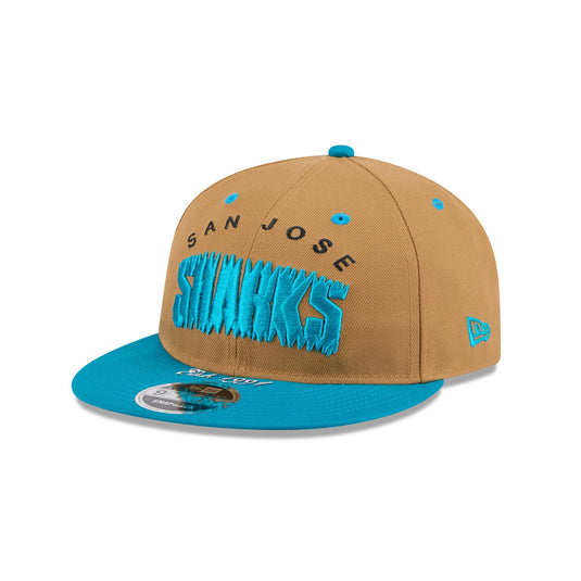 San Jose Sharks Wheat Retro Crown 9FIFTY Snapback Hat - New Era Cap