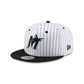 Miami Marlins Deceptor Pinstripe 9FIFTY Snapback Hat