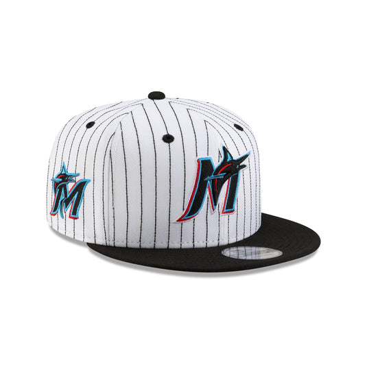 Miami Marlins Deceptor Pinstripe 9FIFTY Snapback Hat - New Era Cap