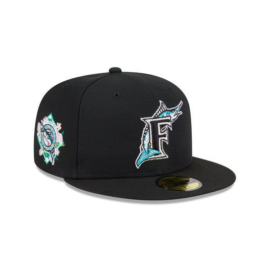 Miami Marlins Floral Undervisor 59FIFTY Fitted Hat - New Era Cap