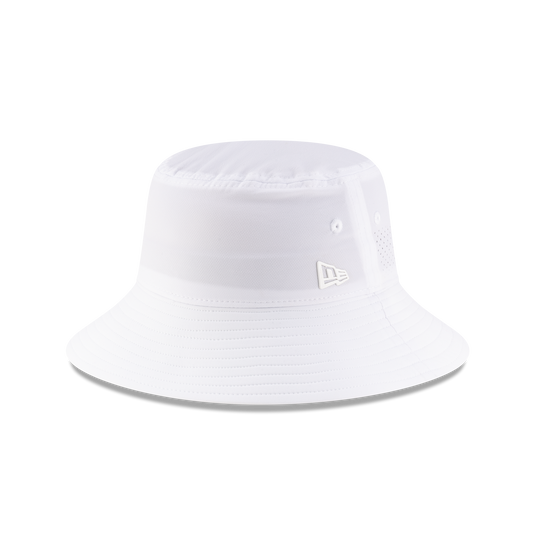 New Era Branded White Golf Stretch Bucket Hat - New Era Cap