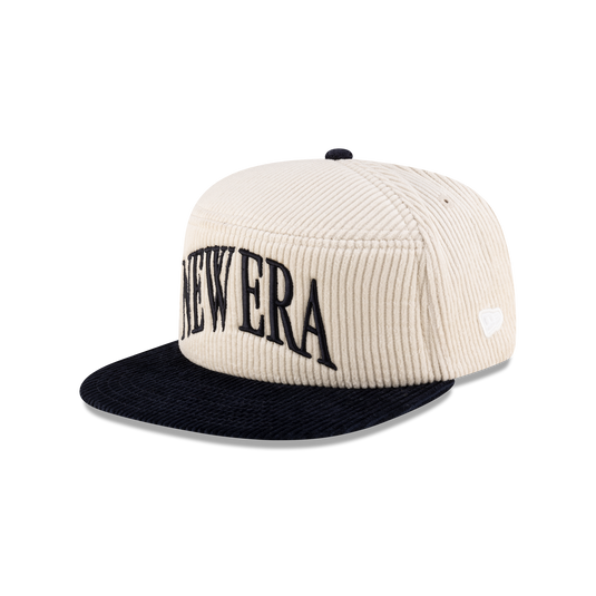 New Era Branded Paragon Corduroy Chrome White Split Panel 9FIFTY Snapback Hat - New Era Cap
