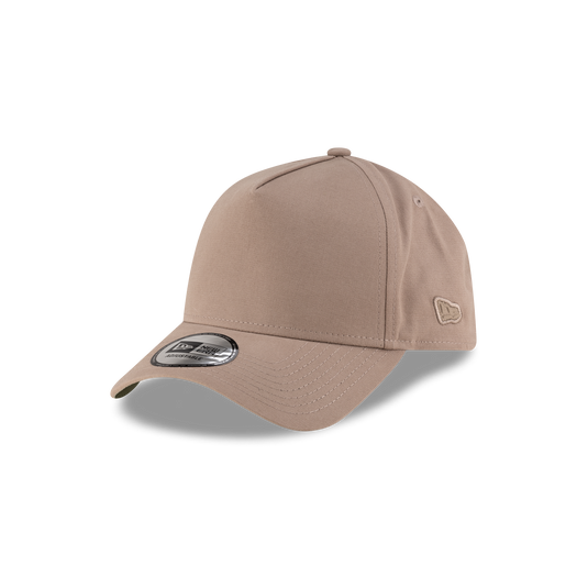 New Era Branded High Twist Taupe Gray 9FORTY A-Frame Adjustable Hat - New Era Cap