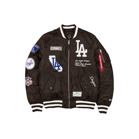 Alpha Industries x Los Angeles Dodgers Brown MA-1 Bomber Jacket - New Era Cap