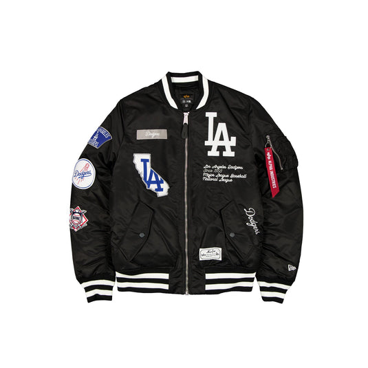 Alpha Industries x Los Angeles Dodgers Black MA-1 Bomber Jacket - New Era Cap