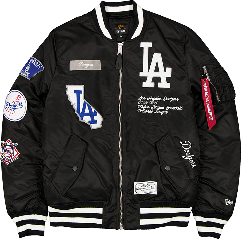 Alpha Industries x Los Angeles Dodgers Black MA-1 Bomber Jacket