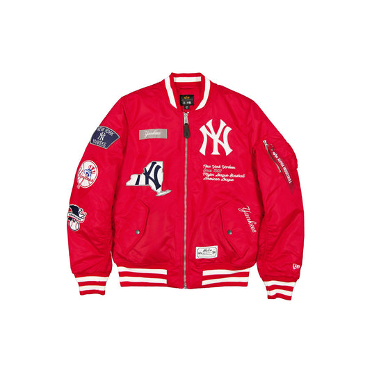 Alpha Industries x New York Yankees Red MA-1 Bomber Jacket - New Era Cap
