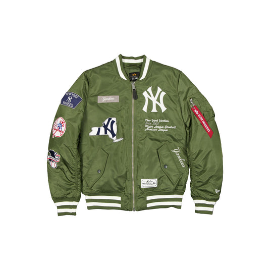 Alpha Industries x New York Yankees Olive Green MA-1 Bomber Jacket - New Era Cap