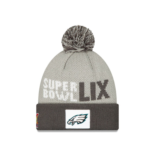 Philadelphia Eagles Super Bowl LIX Sideline Pom Knit Hat - New Era Cap