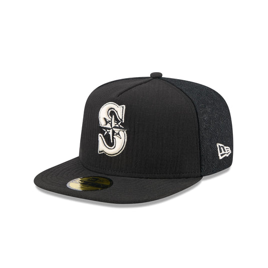 Seattle Mariners Black Mesh 59FIFTY A-Frame Fitted Hat - New Era Cap