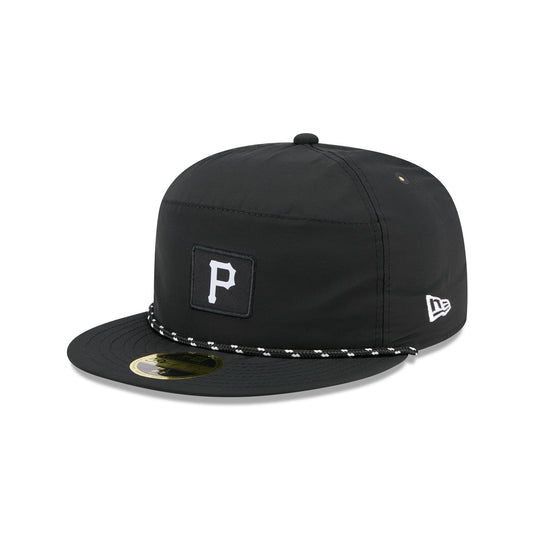 Pittsburgh Pirates Black Poly Rope Split Panel 59FIFTY Fitted Hat - New Era Cap