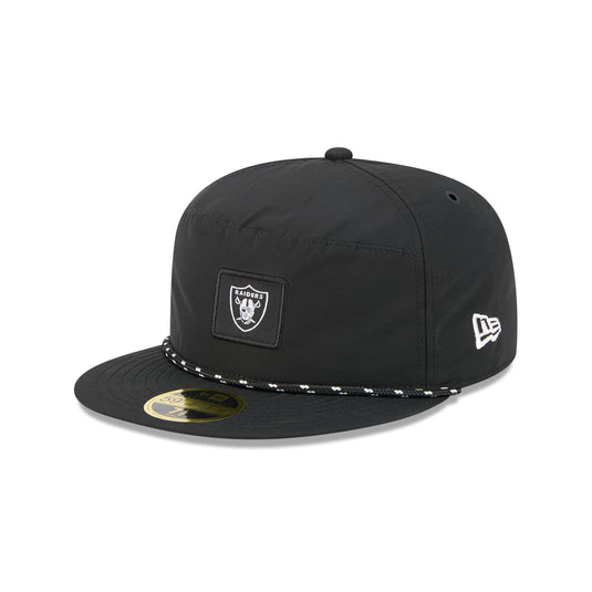 Las Vegas Raiders Black Poly Rope Split Panel 59FIFTY Fitted Hat - New Era Cap