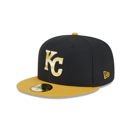 Kansas City Royals Metallic Gold Logo 59FIFTY Fitted Hat - New Era Cap