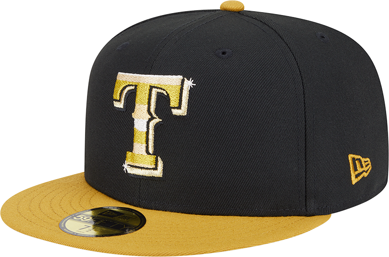 Texas Rangers Metallic Gold Logo 59FIFTY Fitted Hat