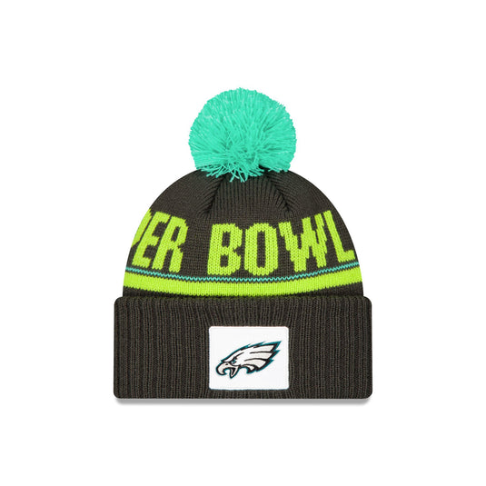 Philadelphia Eagles Super Bowl LIX Participation Pom Knit Hat - New Era Cap