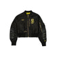 Alpha Industries x Seattle Mariners Black and Gold Women's Cropped L-2B Bomber Jacket