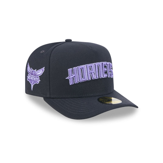 Charlotte Hornets Navy Lavender 59FIFTY A-Frame Fitted Hat - New Era Cap