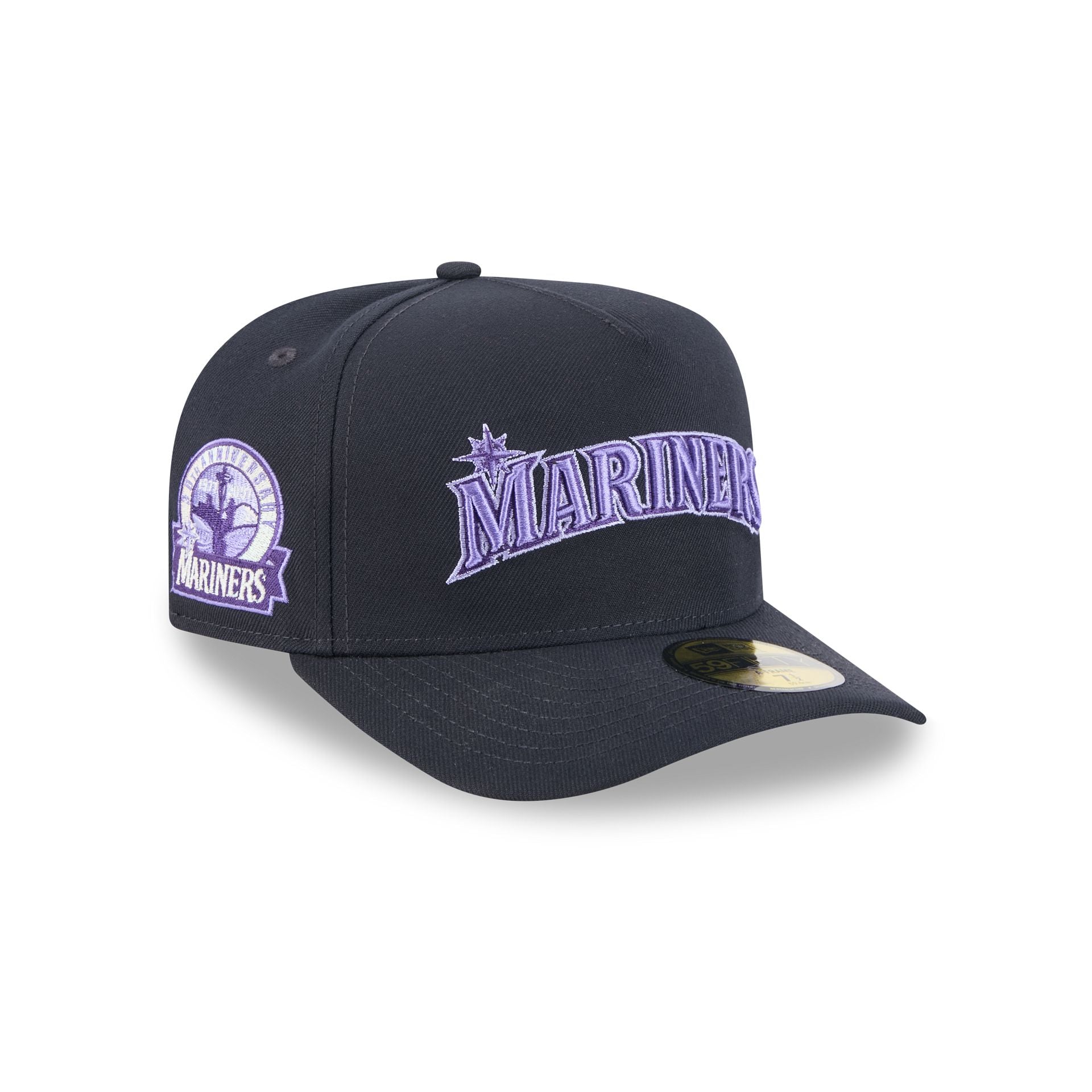 Seattle Mariners Navy Lavender 59FIFTY A-Frame Fitted Hat – New